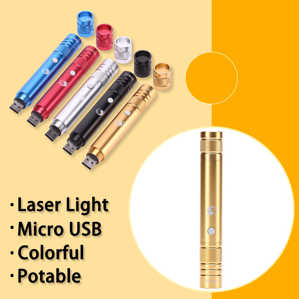 U'King ZQ-J36 5mW 532nm Visible Light Beam Green Laser Pointer Torch with Pattern Lenses