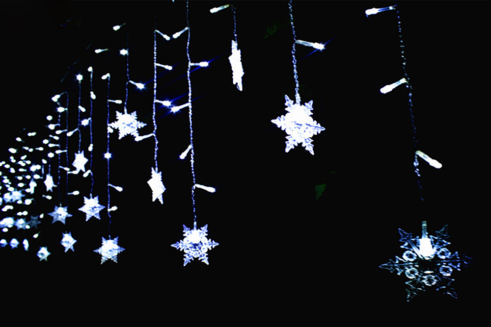 BRELONG 48LED Snowflake curtain light string Holiday decorations lantern EU