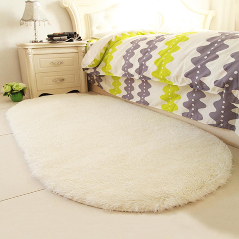 Home Floor Rug Modern Simple Solid Supple Comfy Bedside Mat