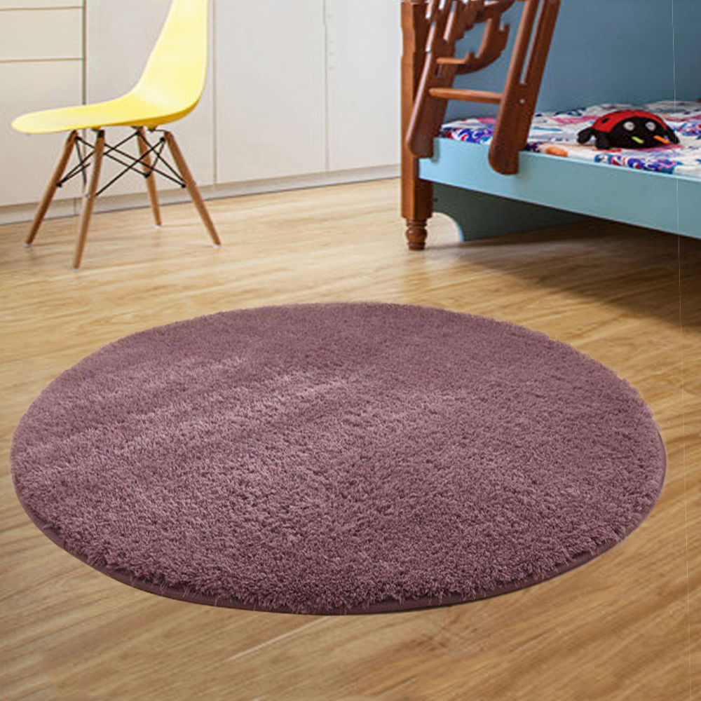 Floor Mat Breif Style Solid Yoga Thick Soft Antiskid Round Decorative Mat