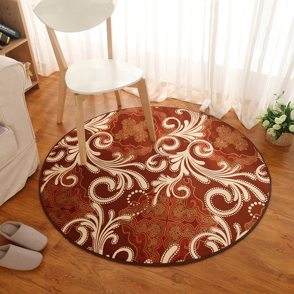 Floor Mat Classic Floral Round Rug Bedside Mat