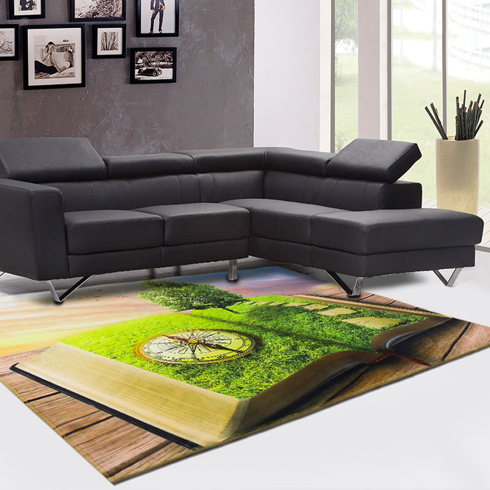 Door Mat Vivid 3D Green Book Pattern Comfortable Antiskidding Floor Mat