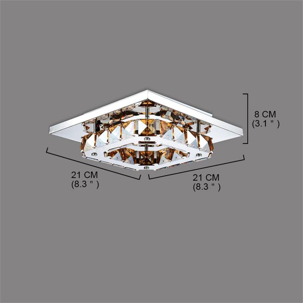 Modern Simple Creative Style LED Crystal Flush Mount Square Shape for Living Dining Room Bedrooms