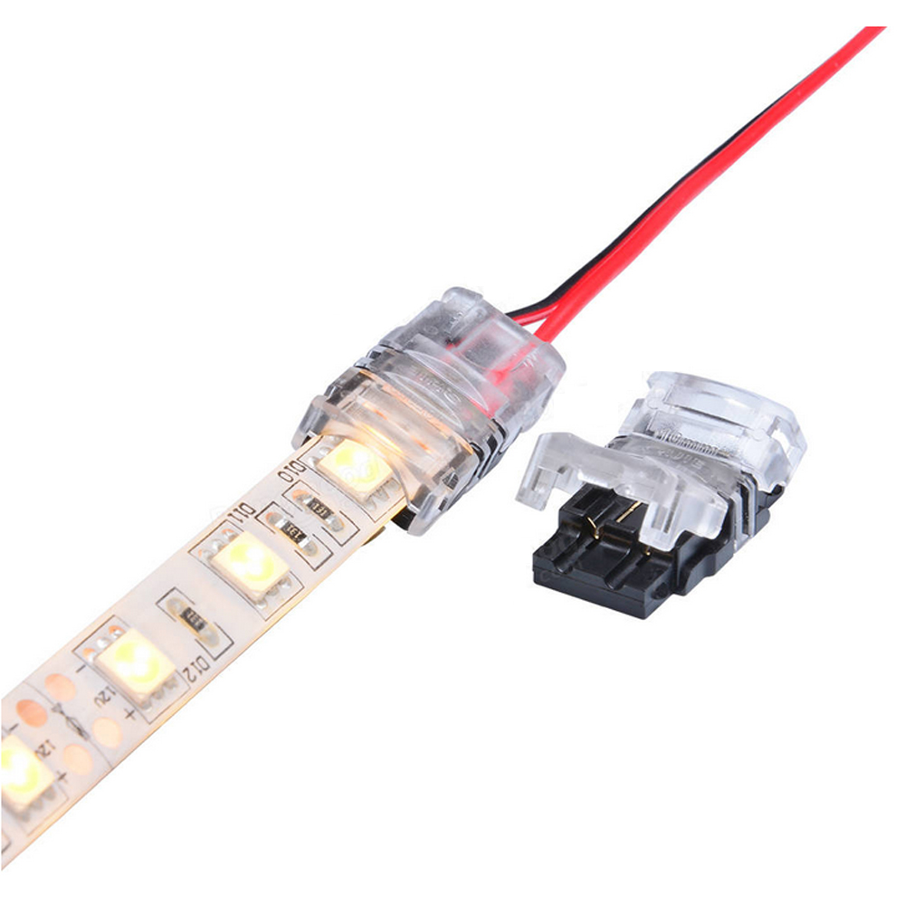 ZDM 2PCS 2pin 8mm 10mm Wire Connector for Waterproof 5050 5730 / 3528 2835 Single Color LED Flexible Strip Light