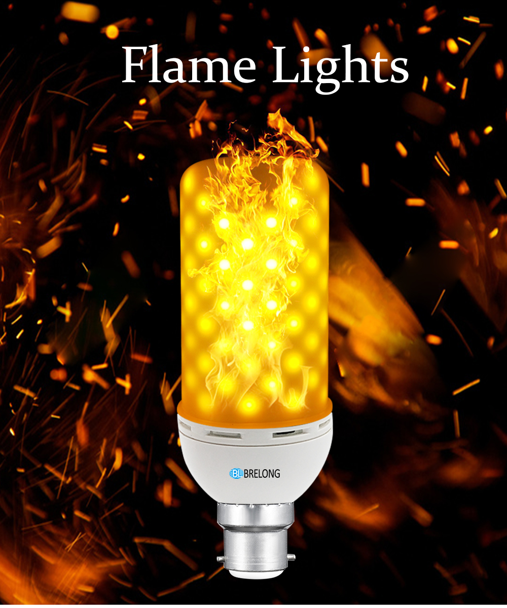 BRELONG LED Flame Light Bulb Emulation Flaming Decorative Lamp - B22
