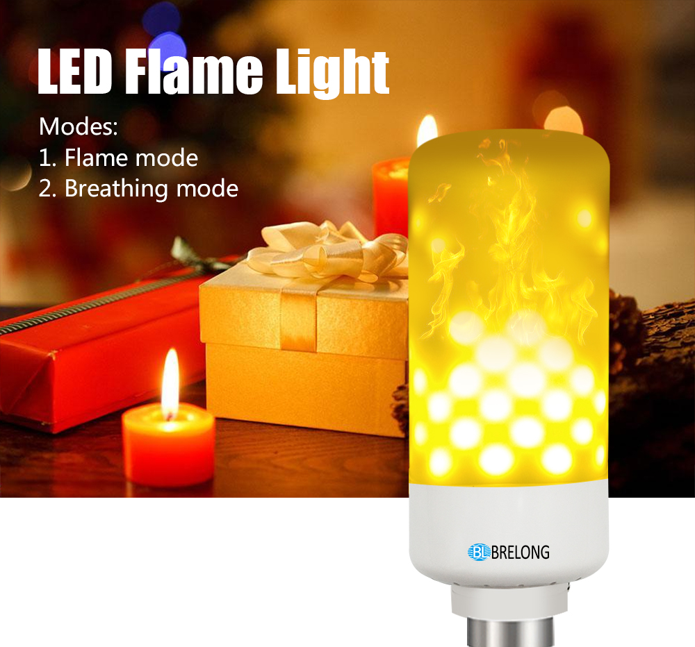 BRELONG LED Flame Light Bulb Emulation Flaming Decorative Lamp - E14