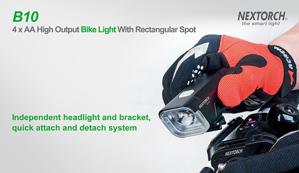 NEXTORCH B10 4 x AA High Output Bike Light with Rectangular Spot