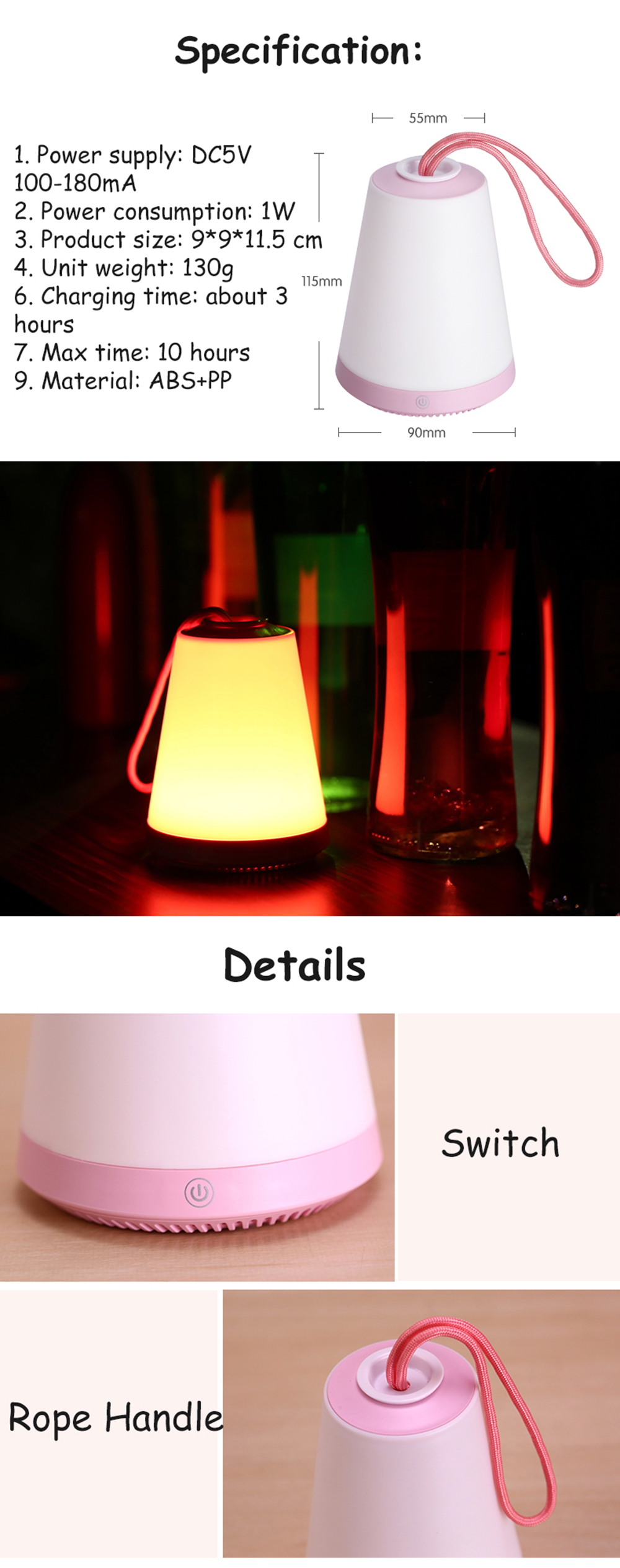 New LED Rechargeable Mini Night Emergency Magnetic Light