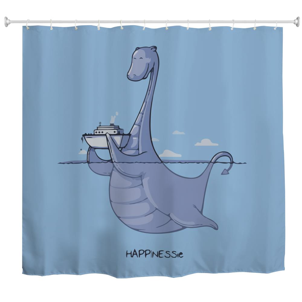 Nessie Polyester Shower Curtain Bathroom Curtain High Definition 3D Printing Water-Proof