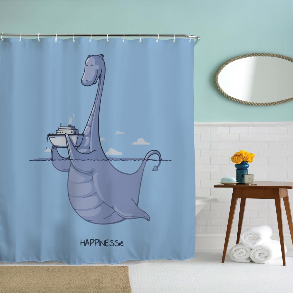 Nessie Polyester Shower Curtain Bathroom Curtain High Definition 3D Printing Water-Proof