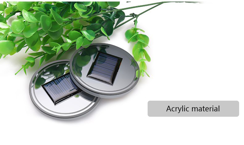BRELONG Solar Powered LED Cup Mats Car shiny coasters 7.2cm 2PCS