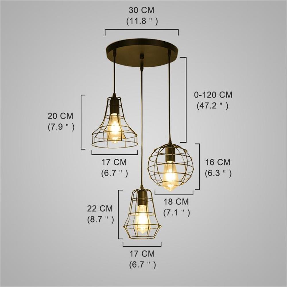 Industrial Ceiling Light Fixture Retro Pendant Lamps for Office Room Living Dining Room Bedrooms