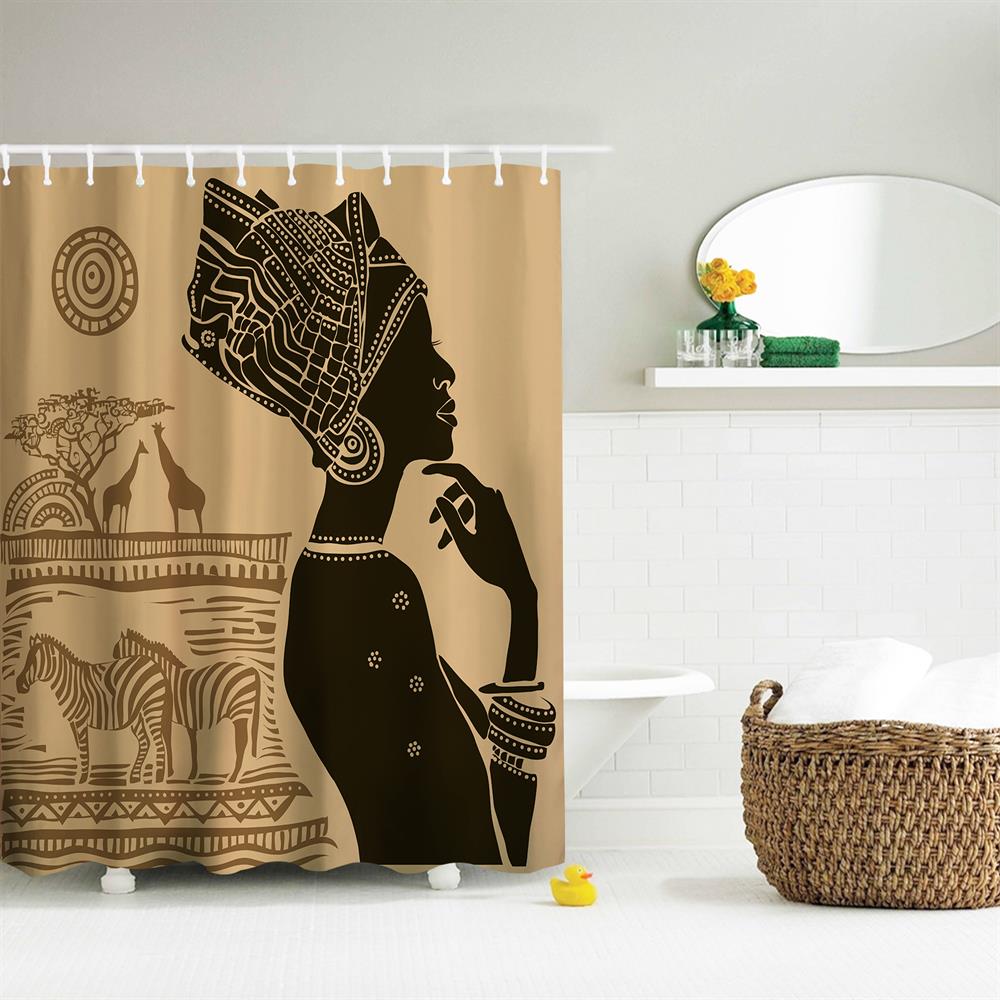 Thinker Polyester Shower Curtain Bathroom Curtain High Definition 3D Printing Water-Proof