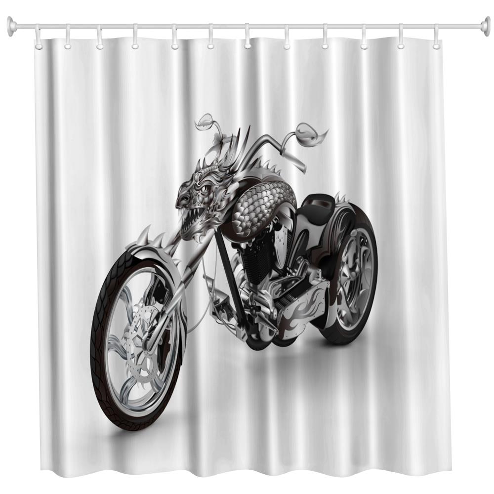 Dragon Locomotive Polyester Shower Curtain Bathroom Curtain High Definition 3D Printing Water-Proof
