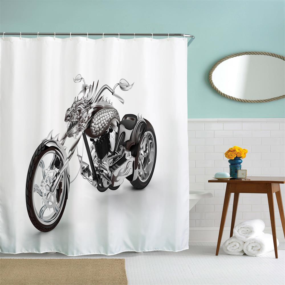 Dragon Locomotive Polyester Shower Curtain Bathroom Curtain High Definition 3D Printing Water-Proof