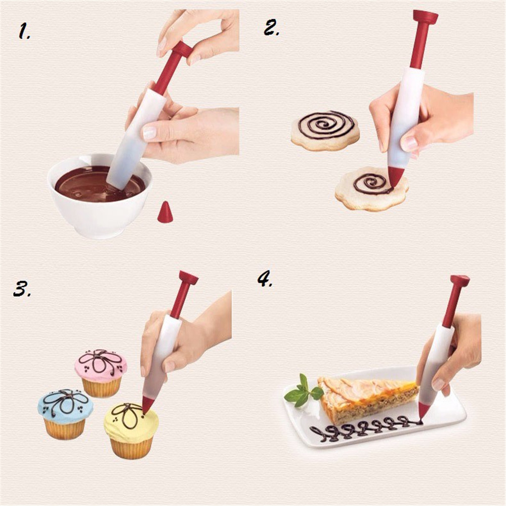 Silicone Chocolate Writing Pen Biaohua Squeeze Saucepan Cake Decoration Pen Biaohua Baking Tools