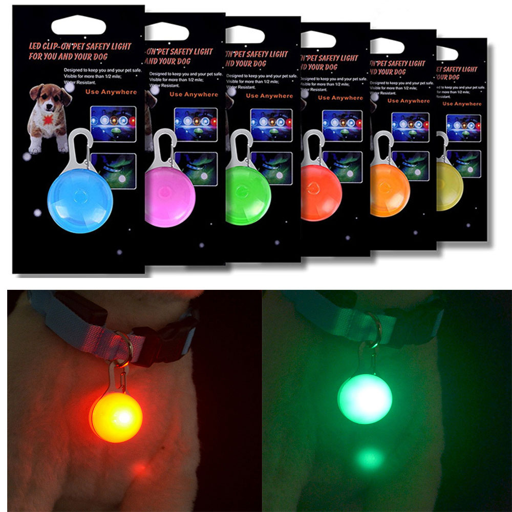 KWB Dog Cat Pet Collar Light 6Pcs Waterproof LED Dog Collar Safety Night Walking Lights Keychain