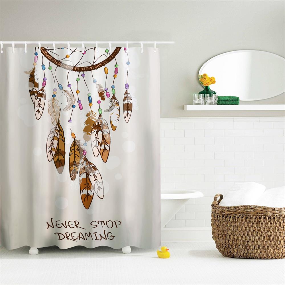 Pursuing Dream Polyester Shower Curtain Bathroom Curtain High Definition 3D Printing Water-Proof