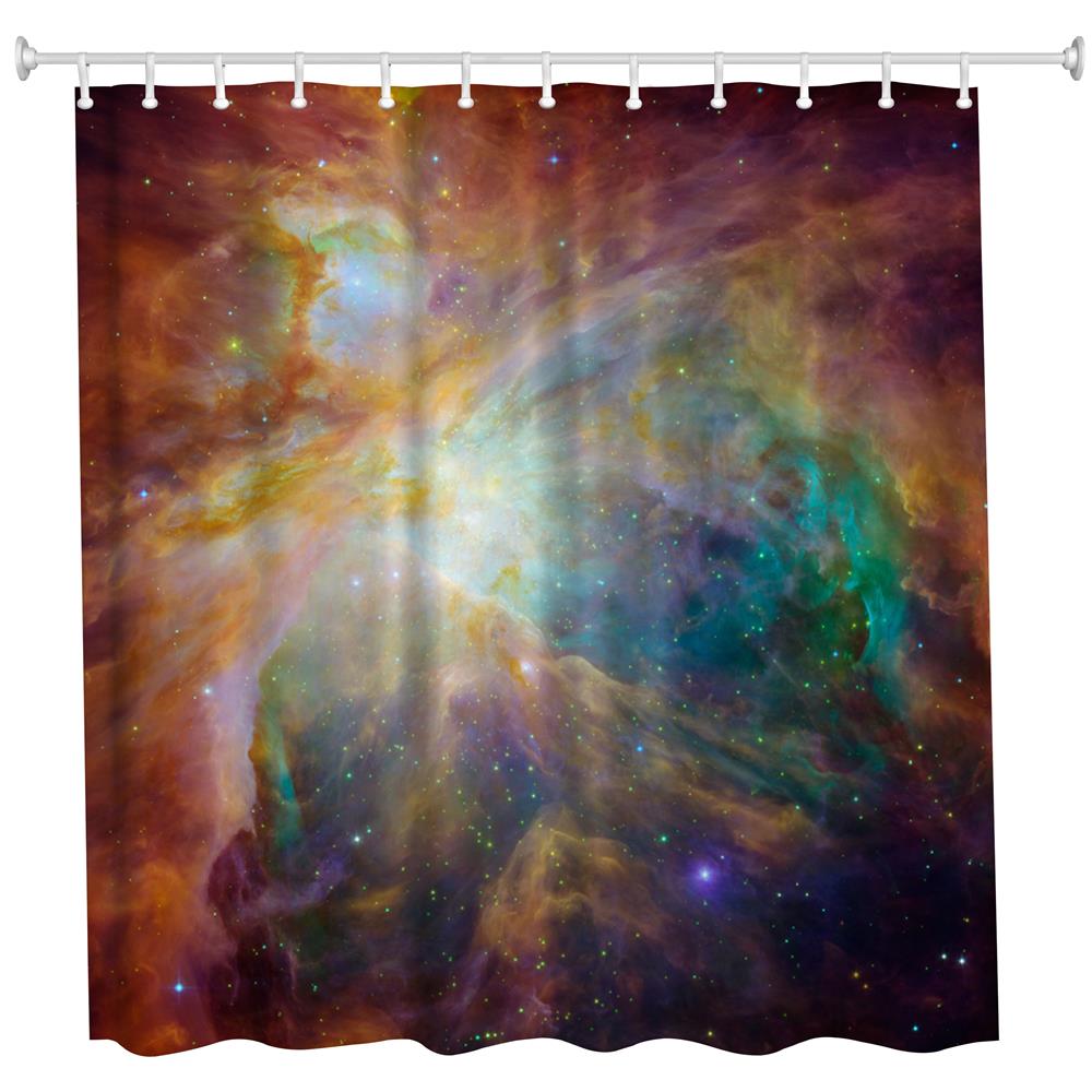 Magic Light Polyester Shower Curtain Bathroom Curtain High Definition 3D Printing Water-Proof