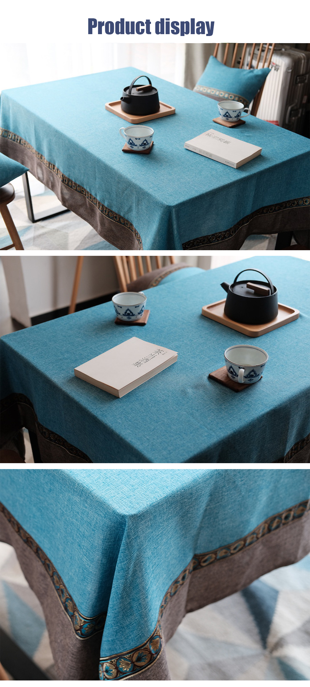 Waterproof Retro American Western Countryside Artistic Lace Tablecloth