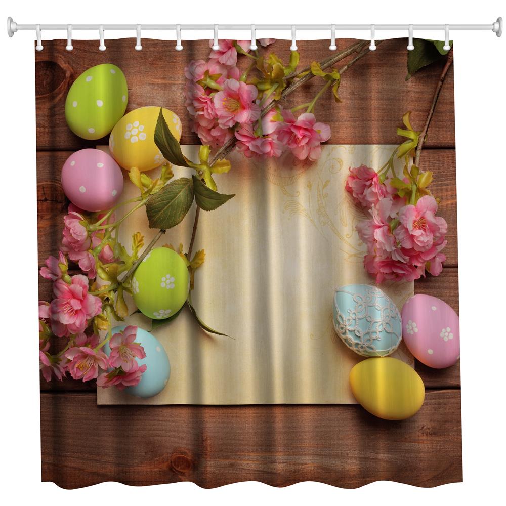 Acacia Eggs Polyester Shower Curtain Bathroom Curtain High Definition 3D Printing Water-Proof