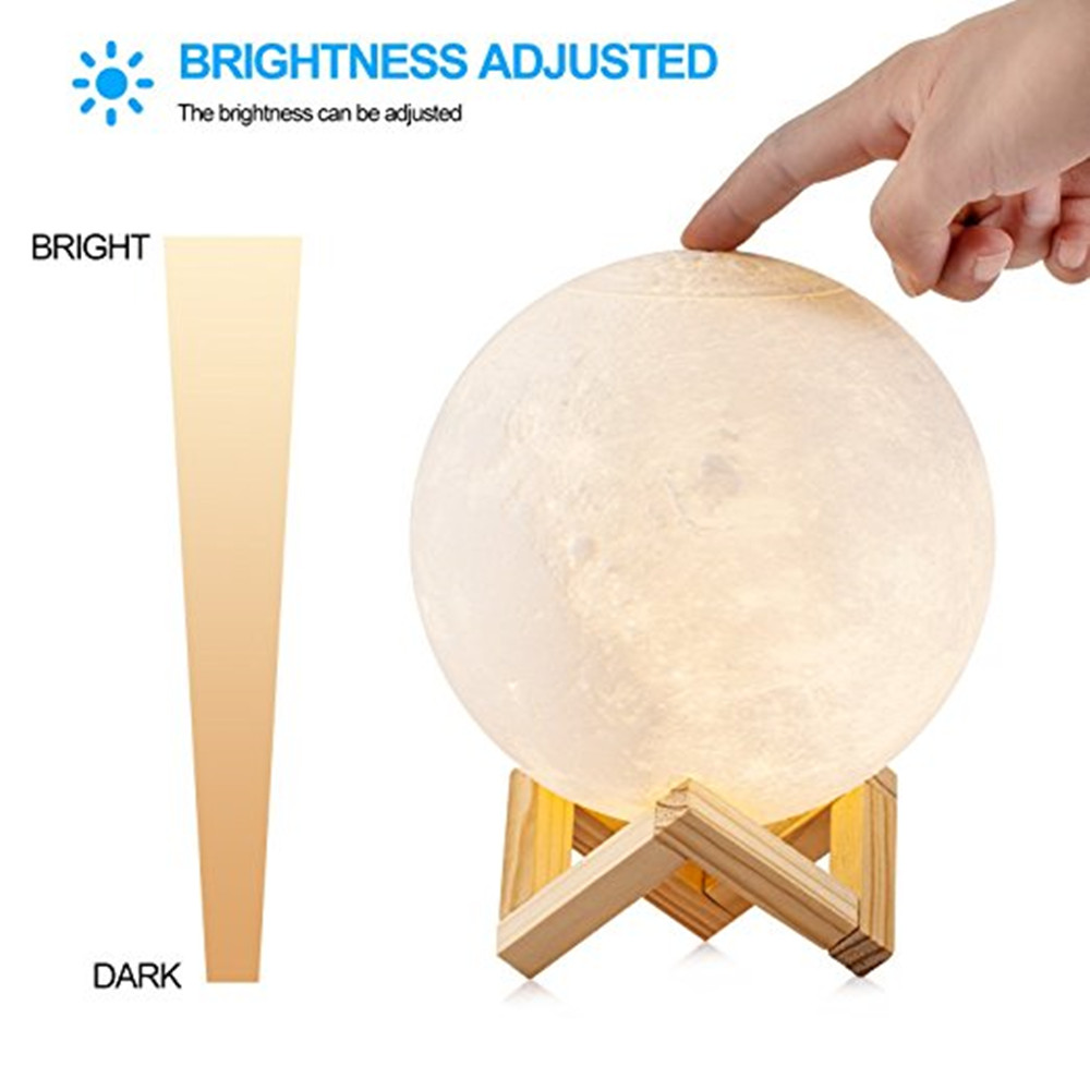 KWB LED Moon Light 3D Printing Night Light Dimmable Rechargeable Lamps