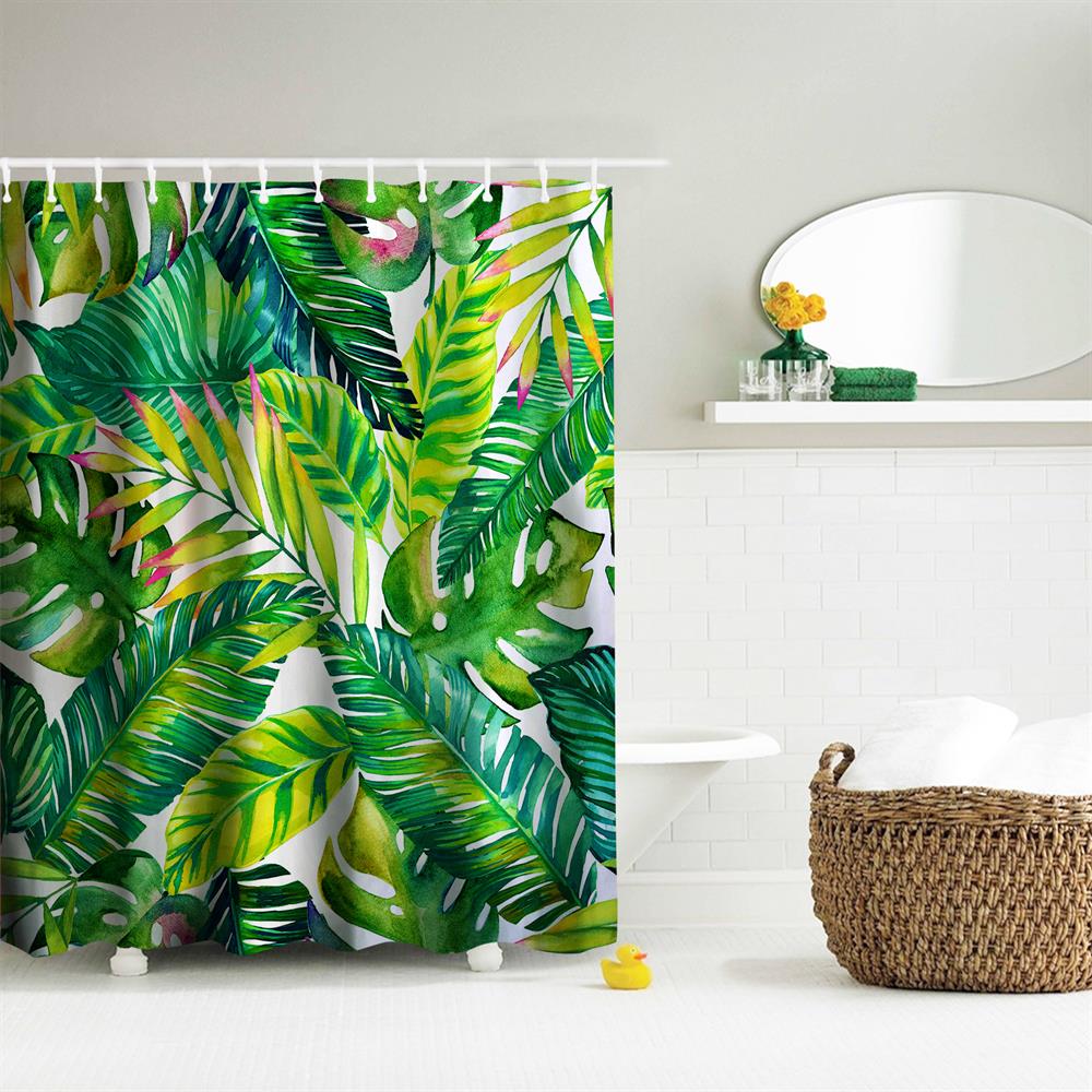 Painted Banana Polyester Shower Curtain Bathroom High Definition 3D Printing Water-Proof
