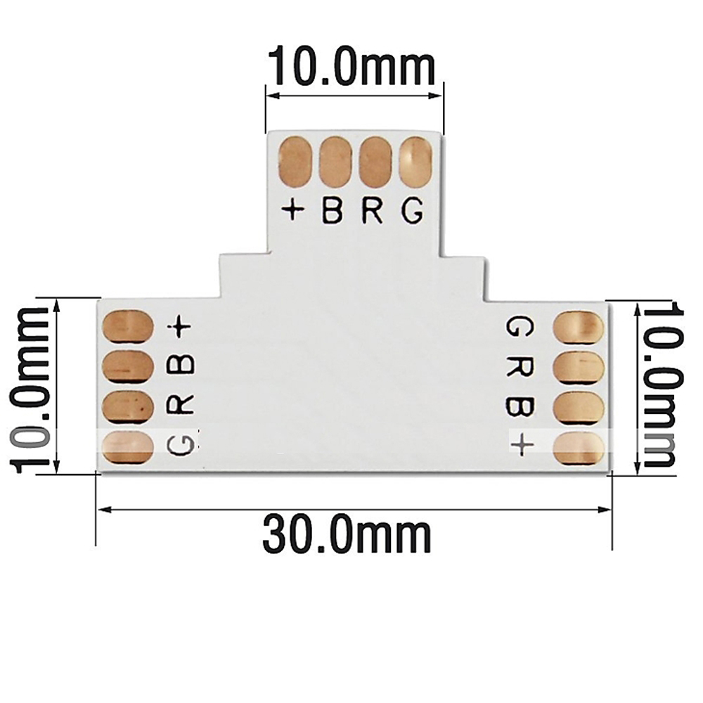 ZDM 4 Pin 10MM 3 Shape FPC Connector for 5050 RGB LED Strip Light Connection