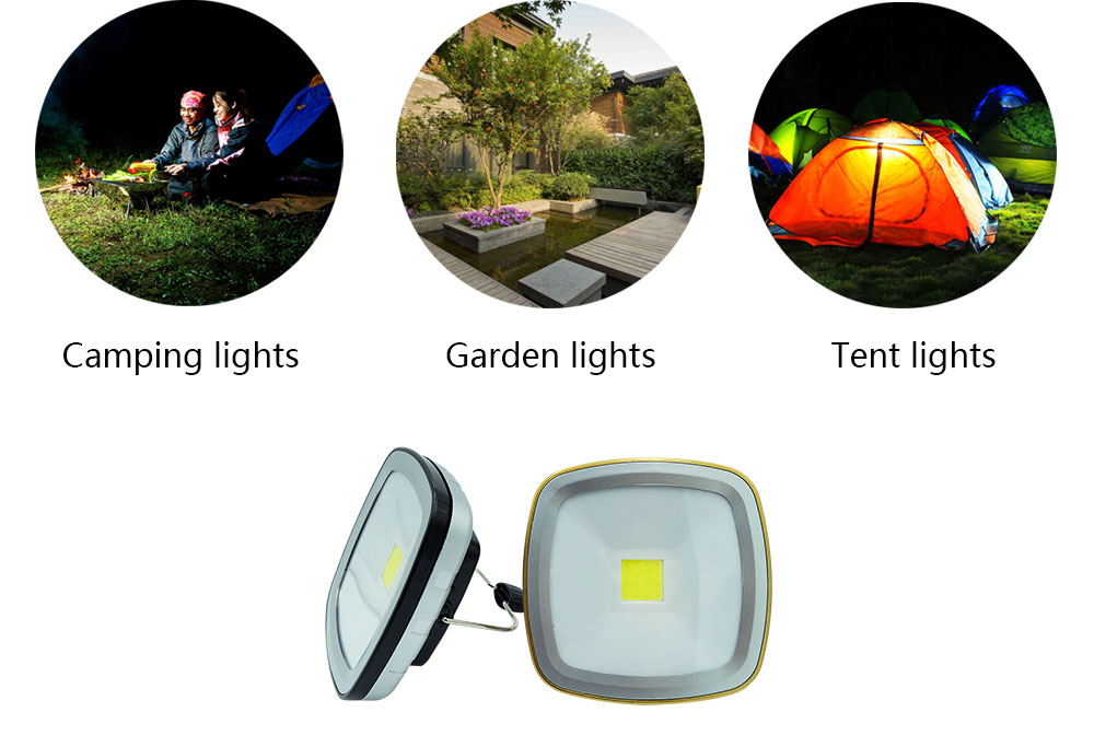 BRELONG COB Camping Tent Hanging Solar Lawn Light USB Charging Garden Lamp