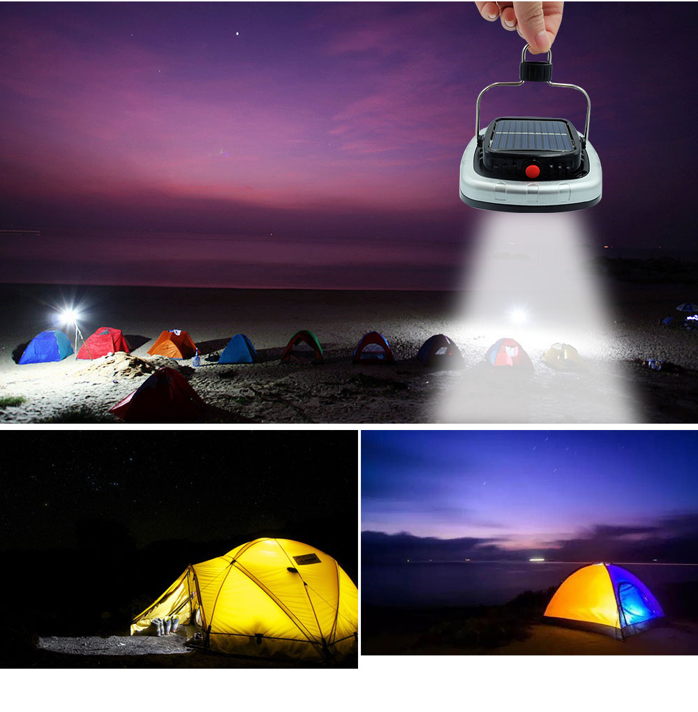 BRELONG COB Camping Tent Hanging Solar Lawn Light USB Charging Garden Lamp