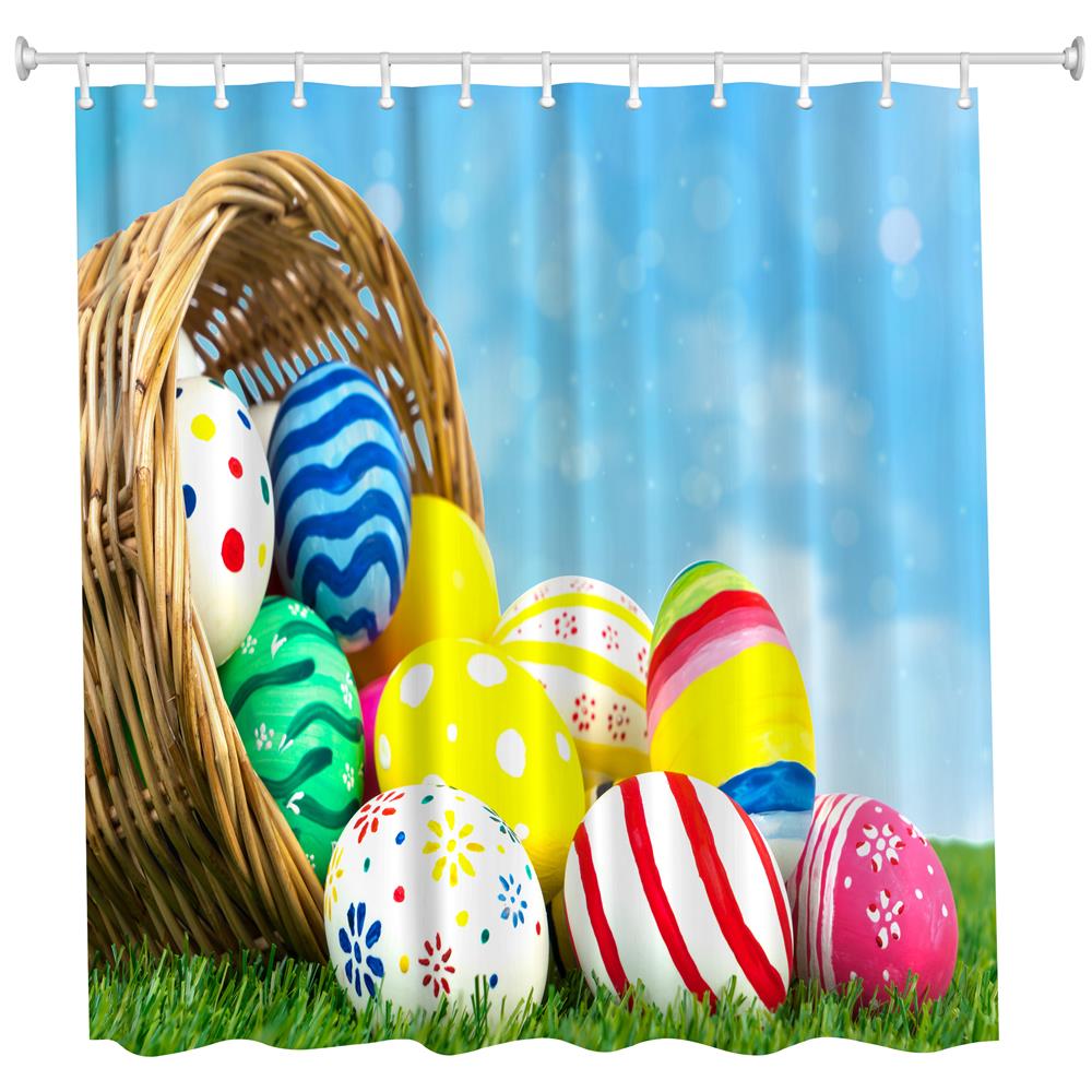 Sky Eggs Polyester Shower Curtain Bathroom High Definition 3D Printing Water-Proof