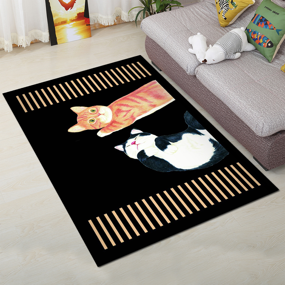 1 Pc Bathroom Antiskid Mat Brief Style Lovely Pet Cat Pattern Floor Mat
