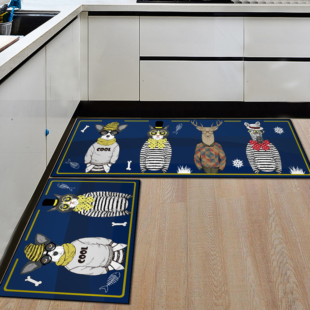 1 Pc Home Floor Mat Lovely Cartoon Animal Printed Pattern Rectangle Door Mat