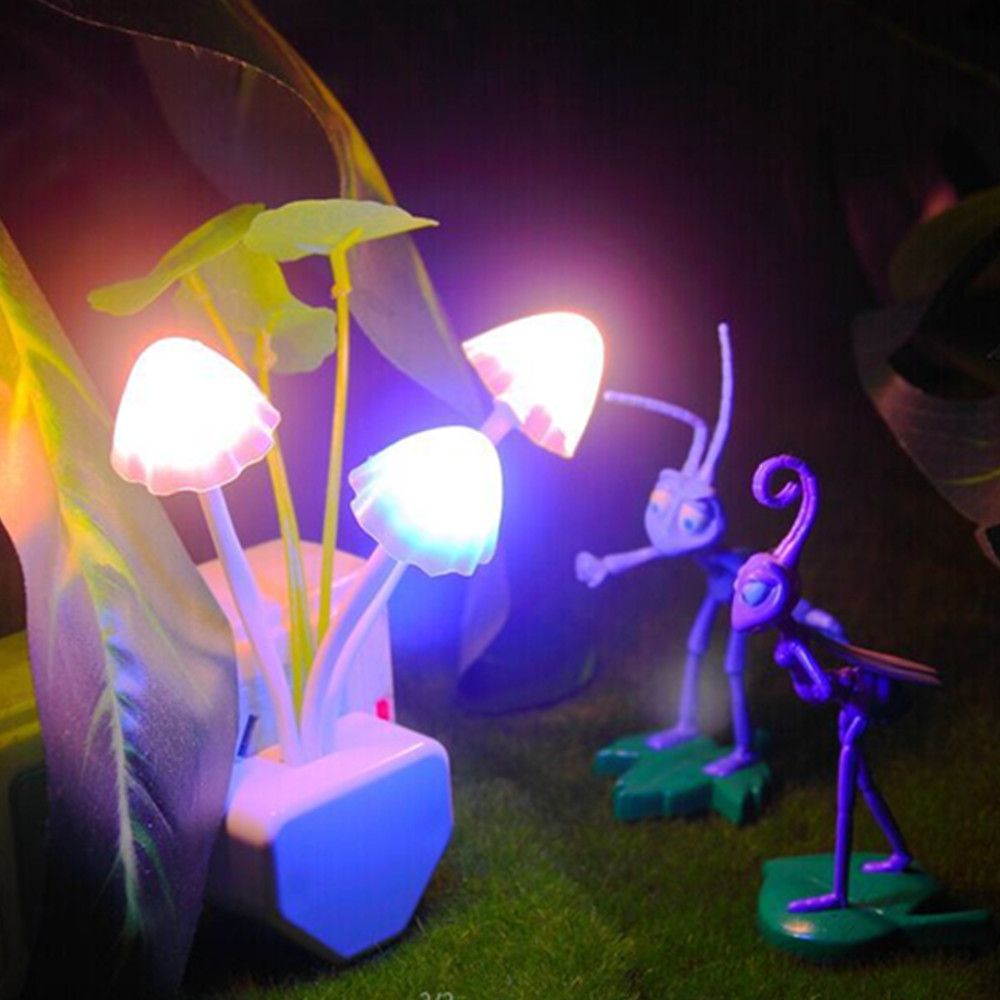 New Fresh Mushroom Colorful Intelligent Light Control Led Night Lights
