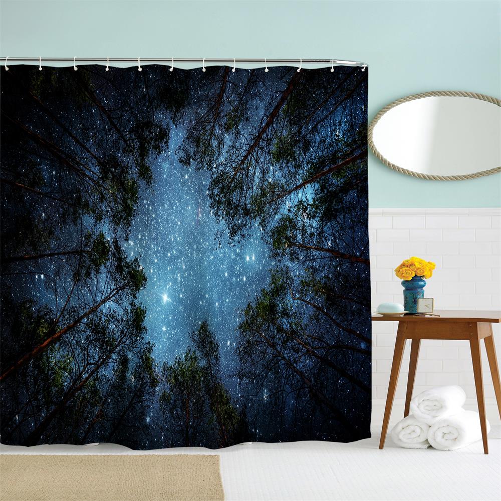 Jungle Sky Polyester Shower Curtain Bathroom High Definition 3D Printing Water-Proof