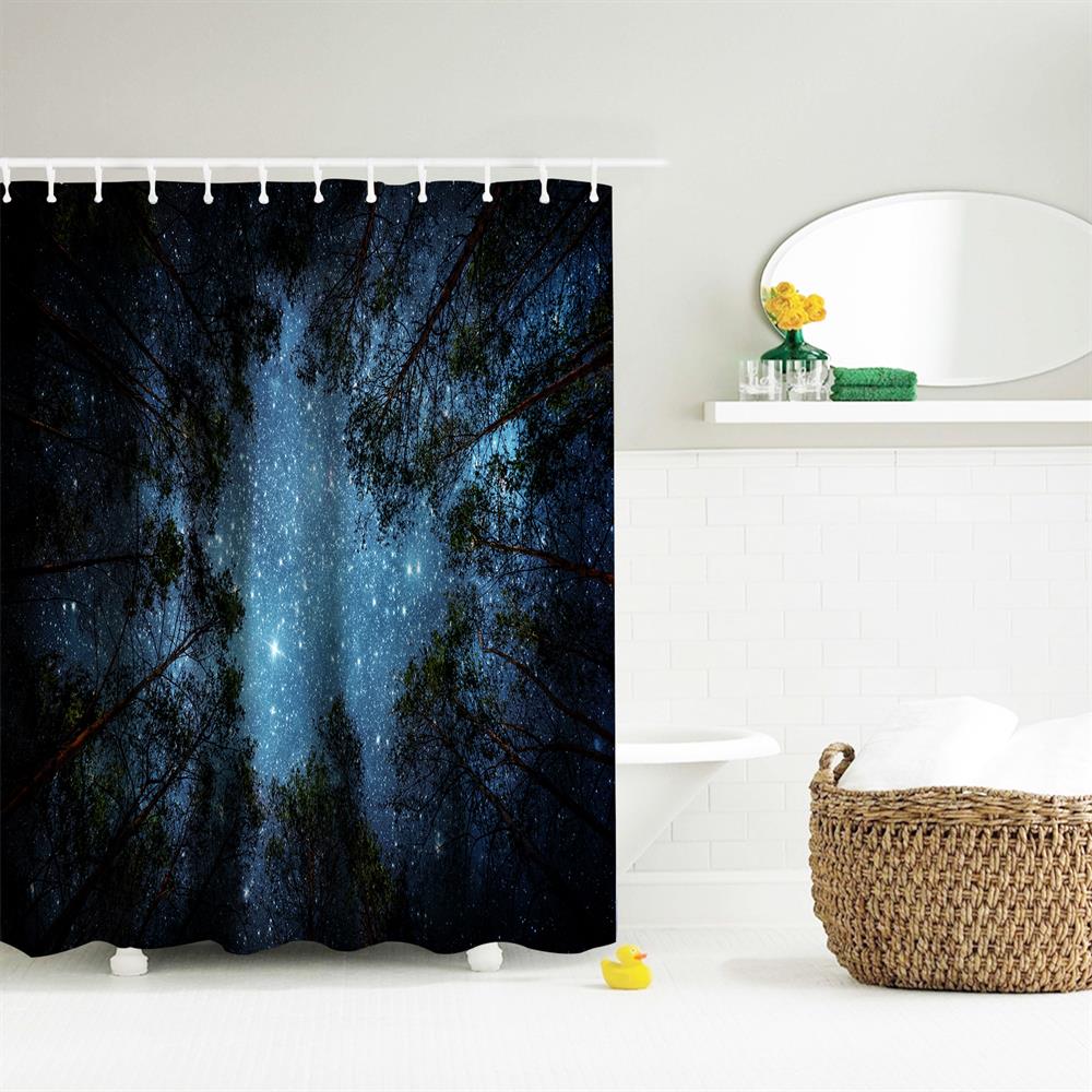 Jungle Sky Polyester Shower Curtain Bathroom High Definition 3D Printing Water-Proof