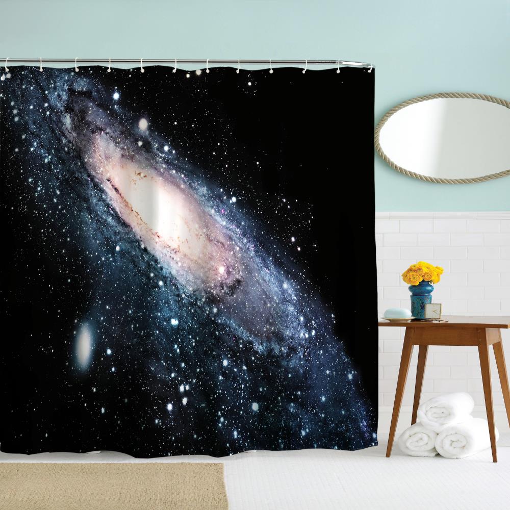 Dotted Polyester Shower Curtain Bathroom High Definition 3D Printing Water-Proof