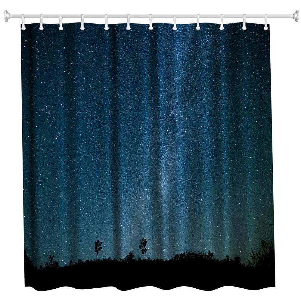Bits Polyester Shower Curtain Bathroom High Definition 3D Printing Water-Proof
