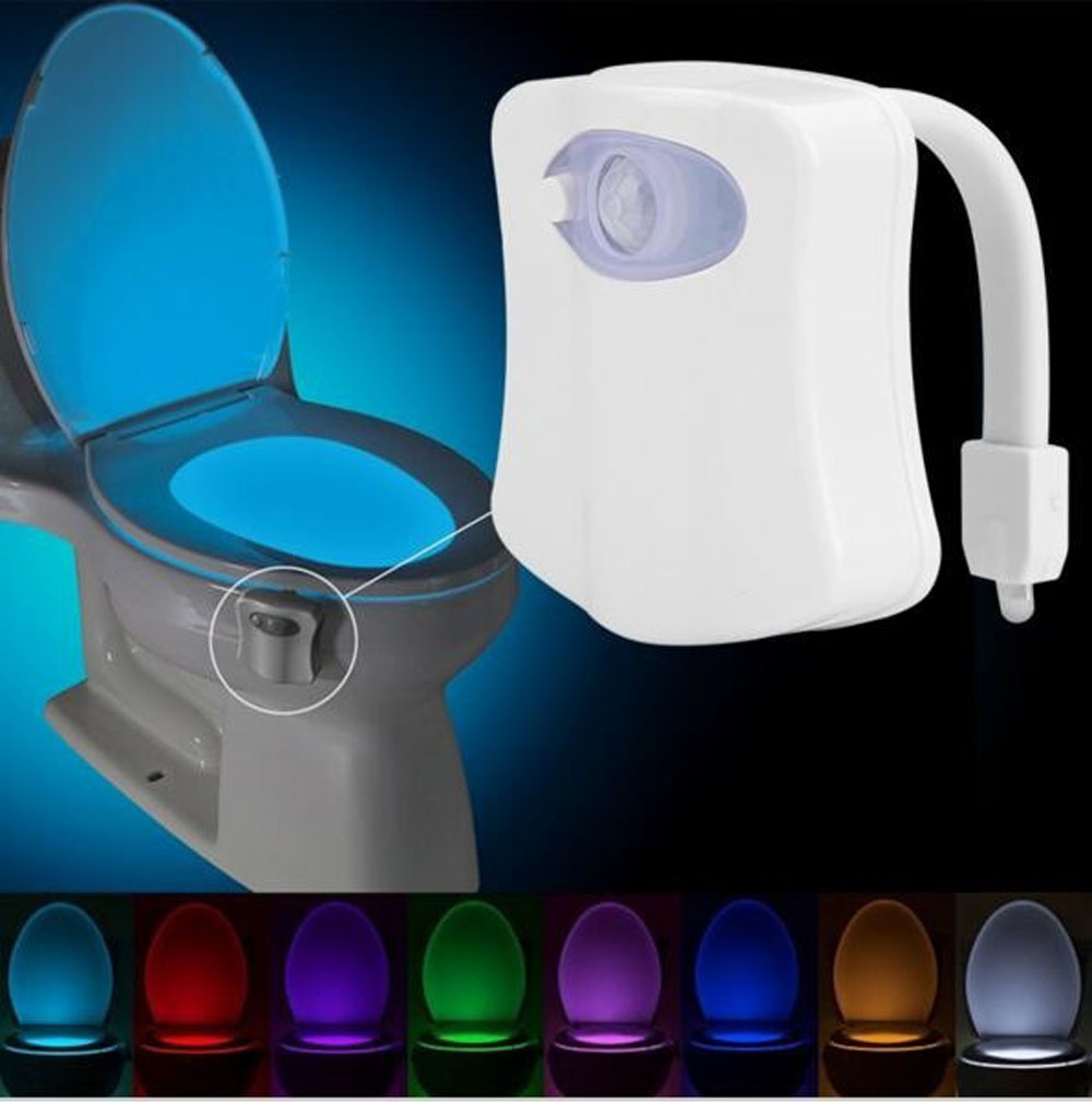 Smart Bathroom Toilet NightlightLED Body Motion Activated On / Off Seat Sensor Lamp