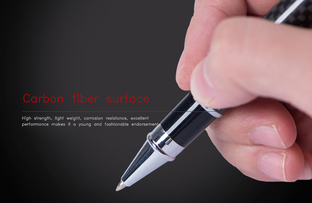 Luxury Carbon Fiber Pen Polishing Handle Writing Gel Roller Ball Pen Ballpoint Pen For Business School