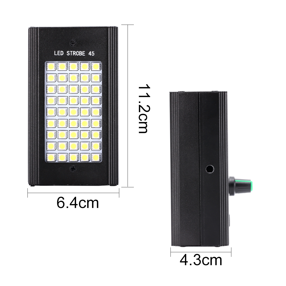 U'King ZQ-B228 5W Sound Activated 45 LEDs Mini White Strobe Light for Stage Effect Lighting