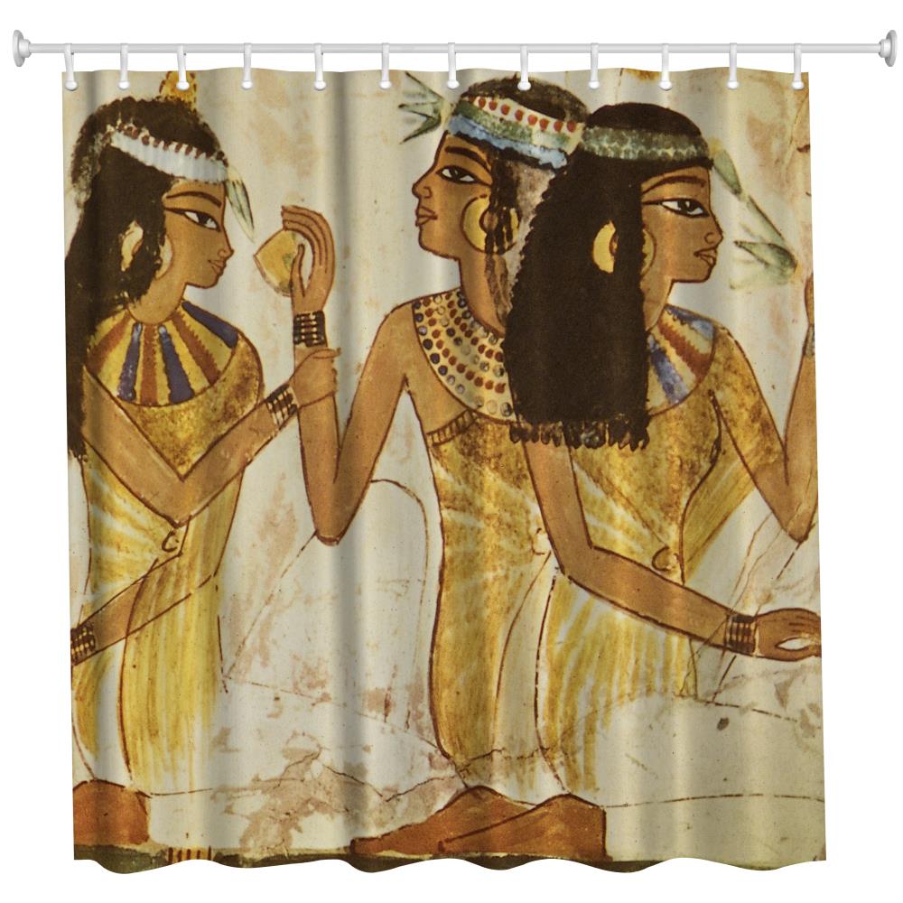 Egyptian Beauty Polyester Shower Curtain Bathroom High Definition 3D Printing Water-Proof