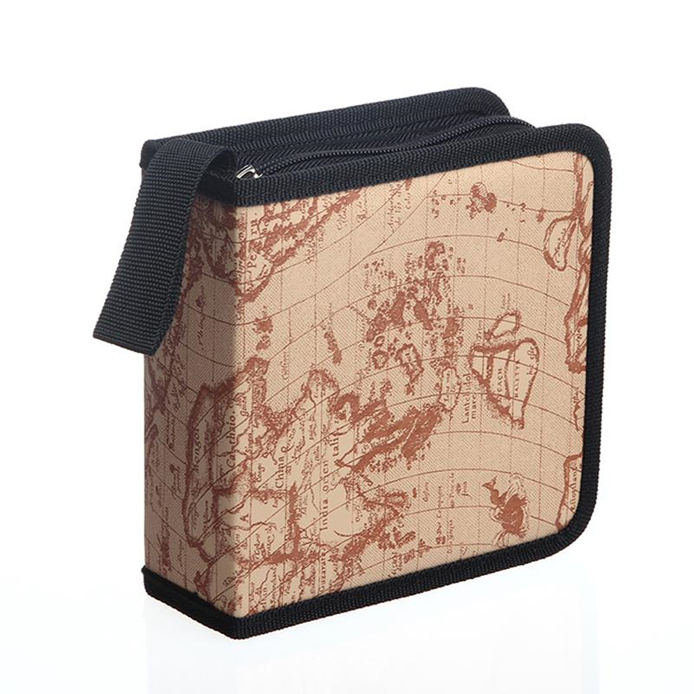 40 CD Disc Storage Holder The Map of the world grain Carry Case Organizer Sleeve Wallet Cover Bag Box DVD Storage Album