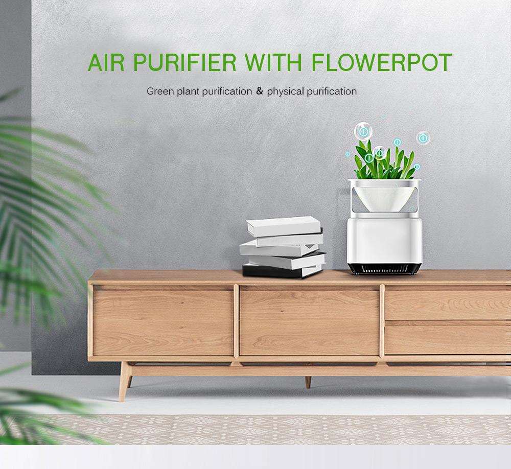 Air Purifier / Cleaner Desktop Anion Sterilization with Flowerpot Remove Cigarette Smoke Odor Smell Bacteria