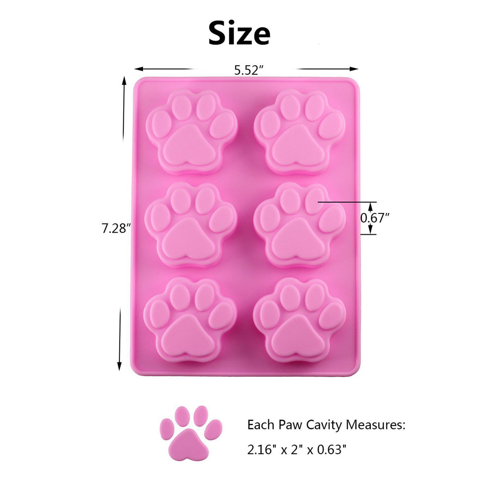 Silicone Dog Puppy Paw Footprint Candy Cake Chocolate Ice Cube Soap Jelly Mold Baking Pan Mould