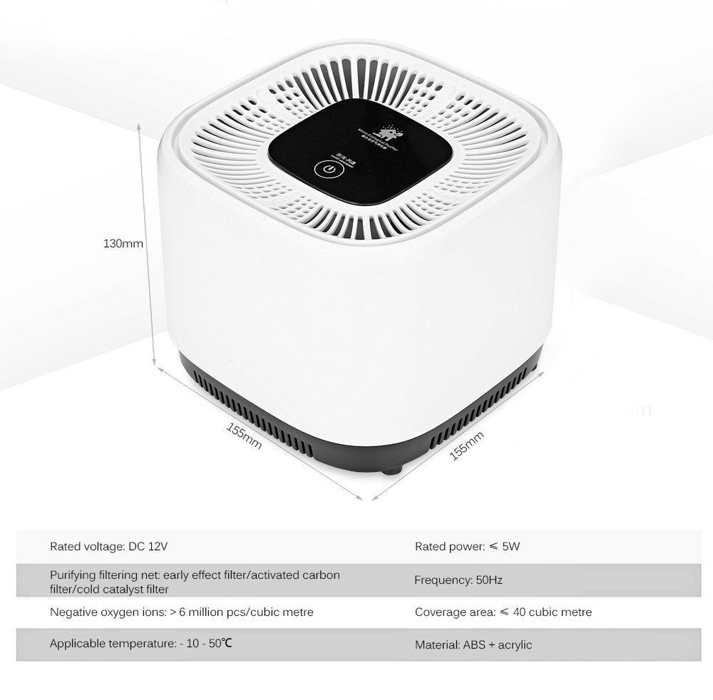 Portable Air Purifier / Cleaner Desktop Anion Sterilization Remove Cigarette Smoke Odor Smell Bacteria