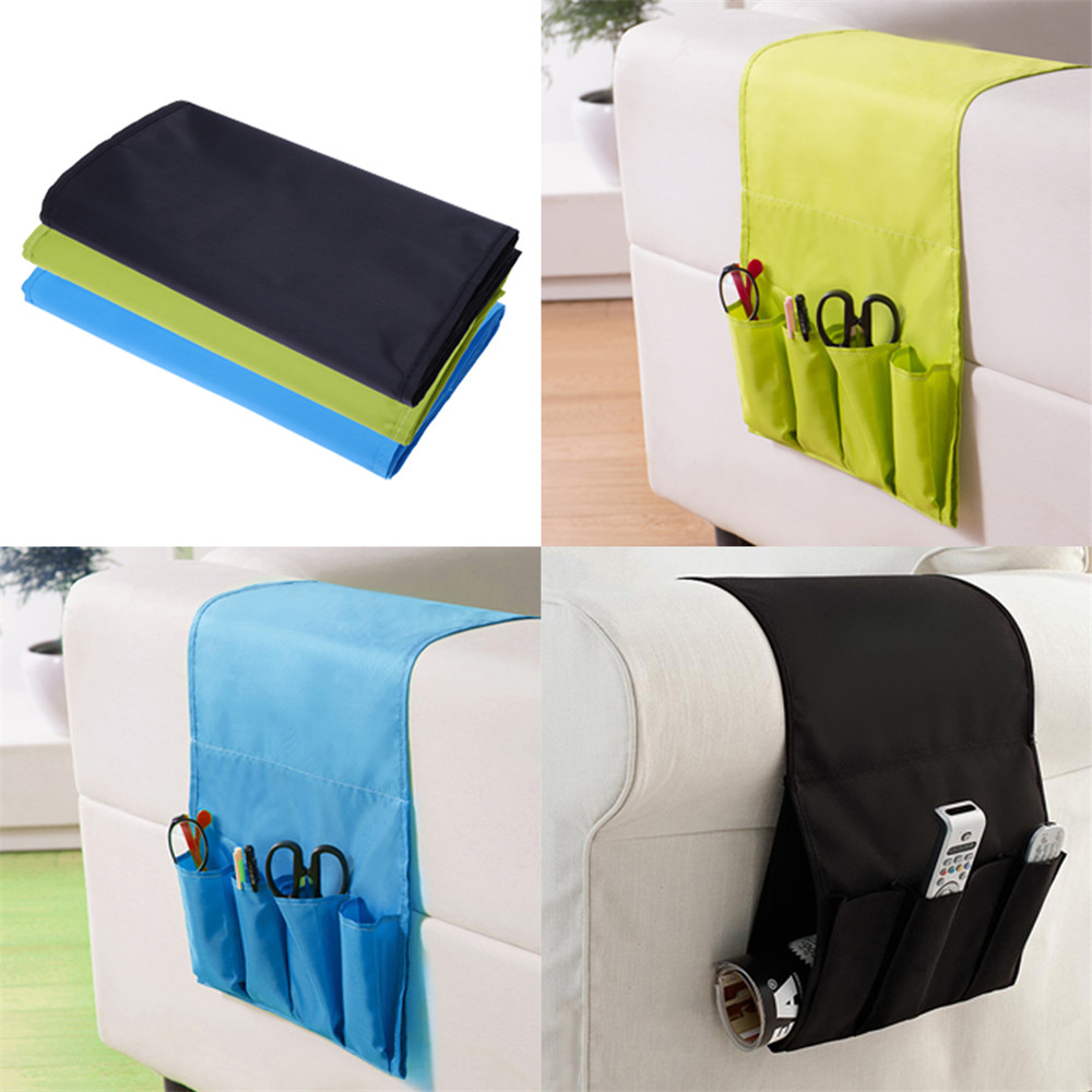 Sofa Arm Rest TV Remote Control Holder Storage Bag for Cell Phones Magazine Storage Pouch