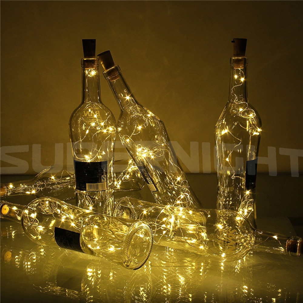 BRELONG 15LED Wine Stopper Brass Lights Decorative Light String