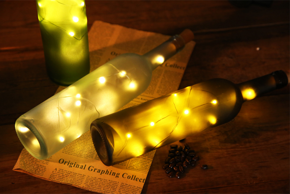 BRELONG 8LED Wine Stopper Brass Lights Decorative Light String