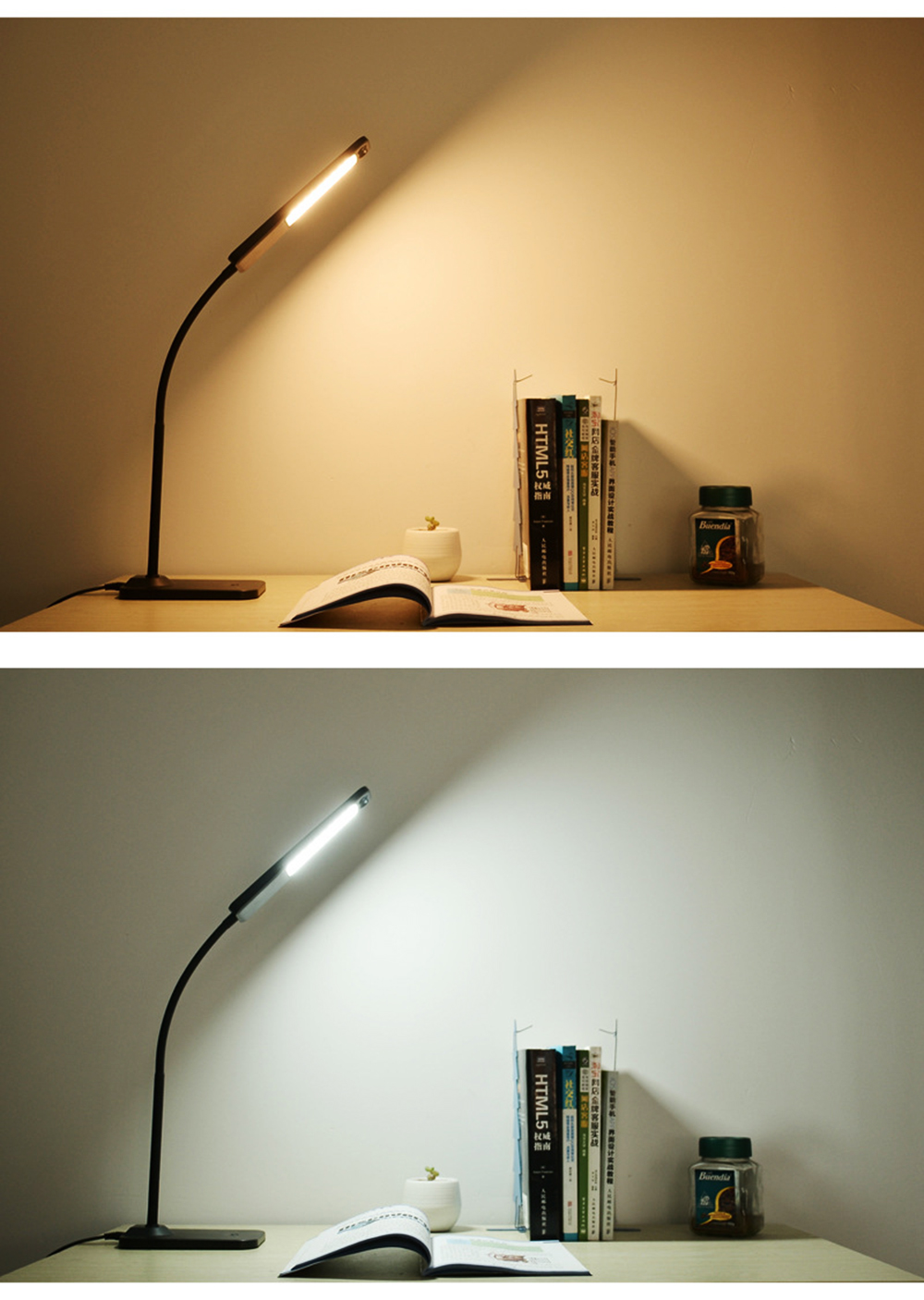 BRELONG  LED Table Lamp Dimming Study Reading Lamp USB Output Charging